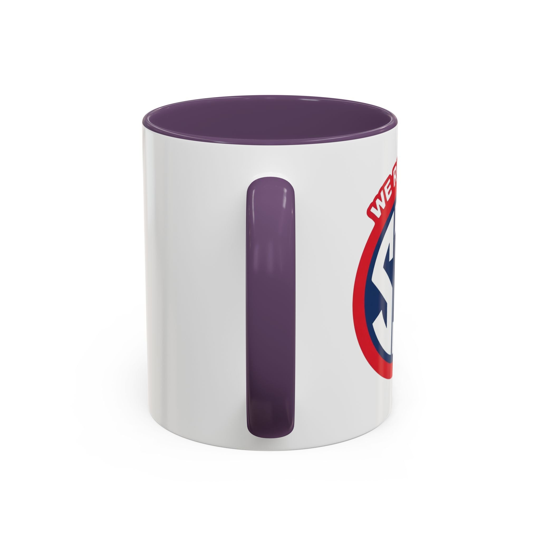 We Run The SIP Coffee Mug — Bold Retro Logo Accent Mug