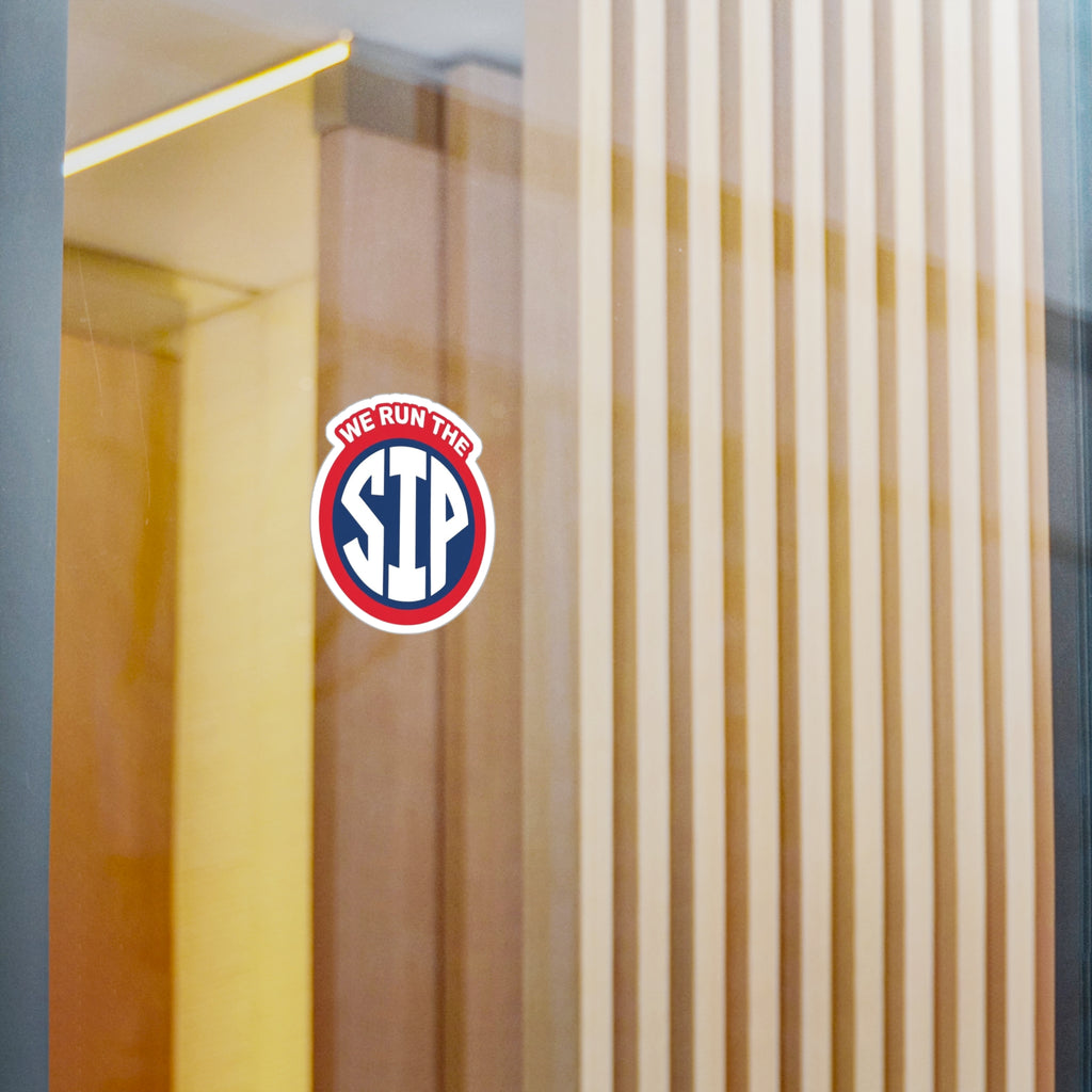 We Run The Sip Round Vinyl Decal
