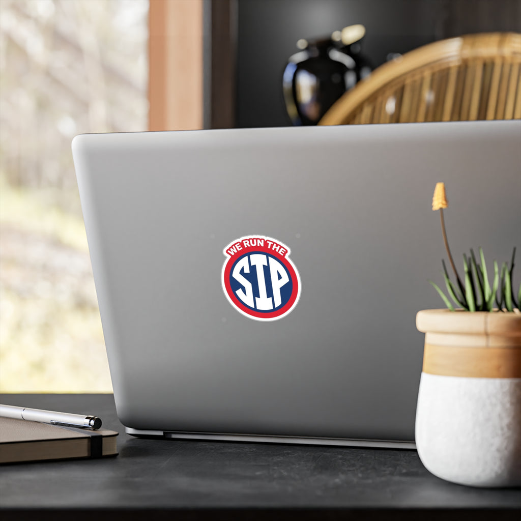 We Run The Sip Round Vinyl Decal