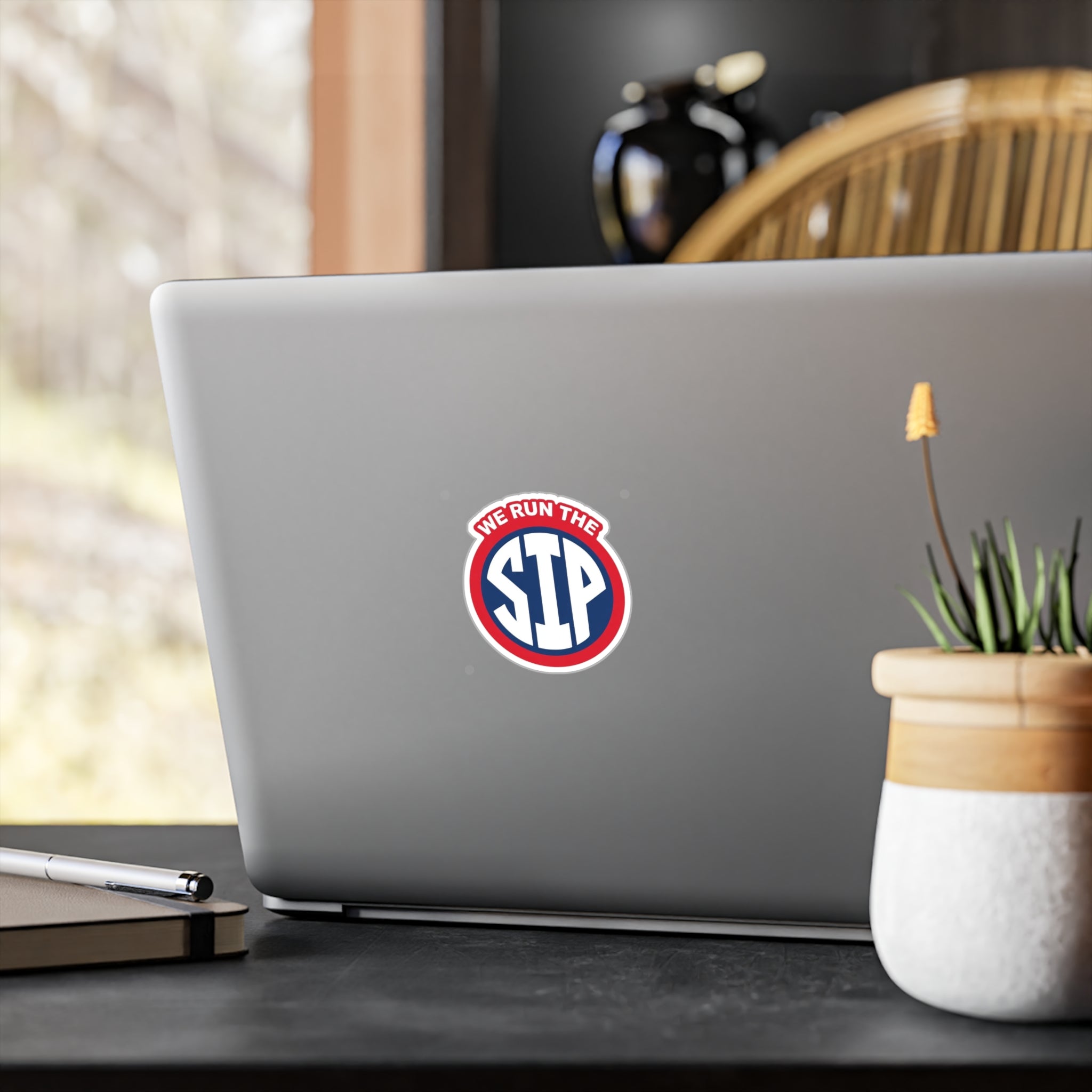 We Run The Sip Round Vinyl Decal
