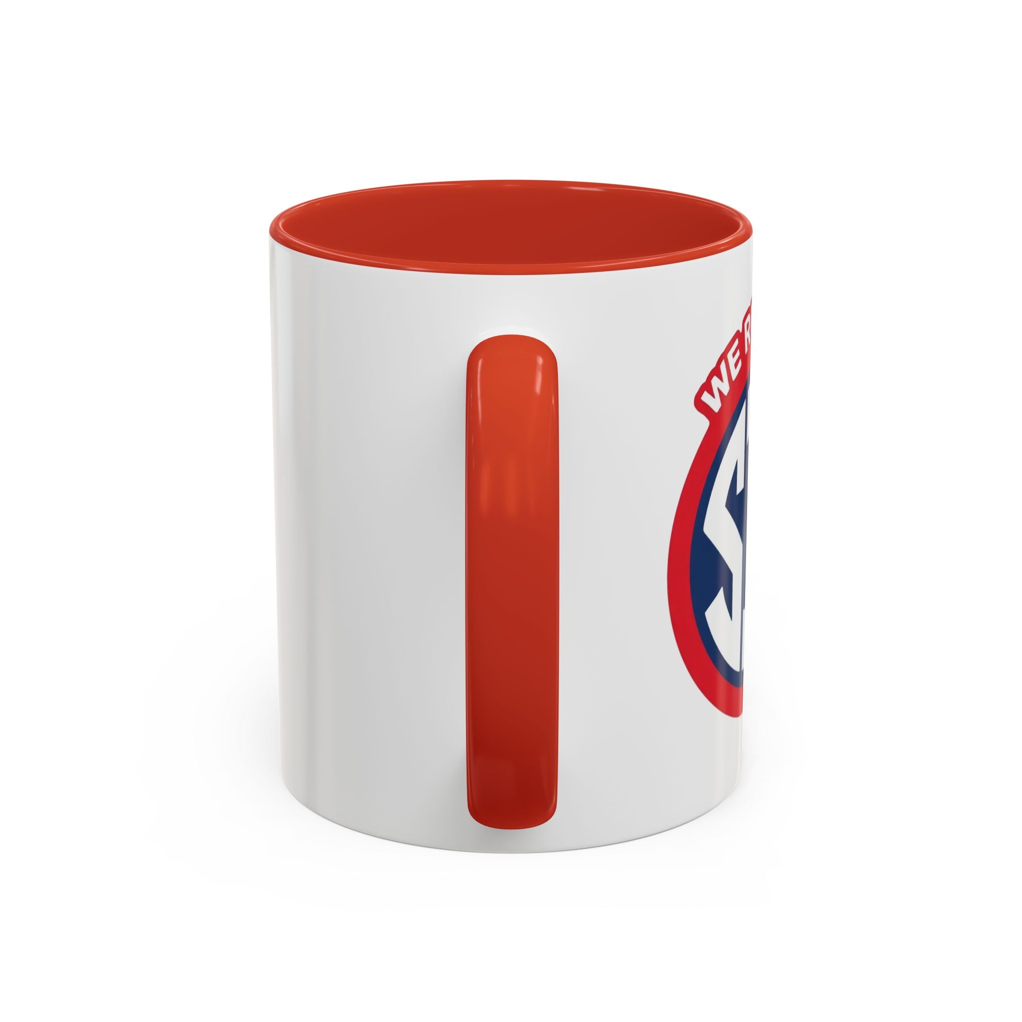 We Run The SIP Coffee Mug — Bold Retro Logo Accent Mug