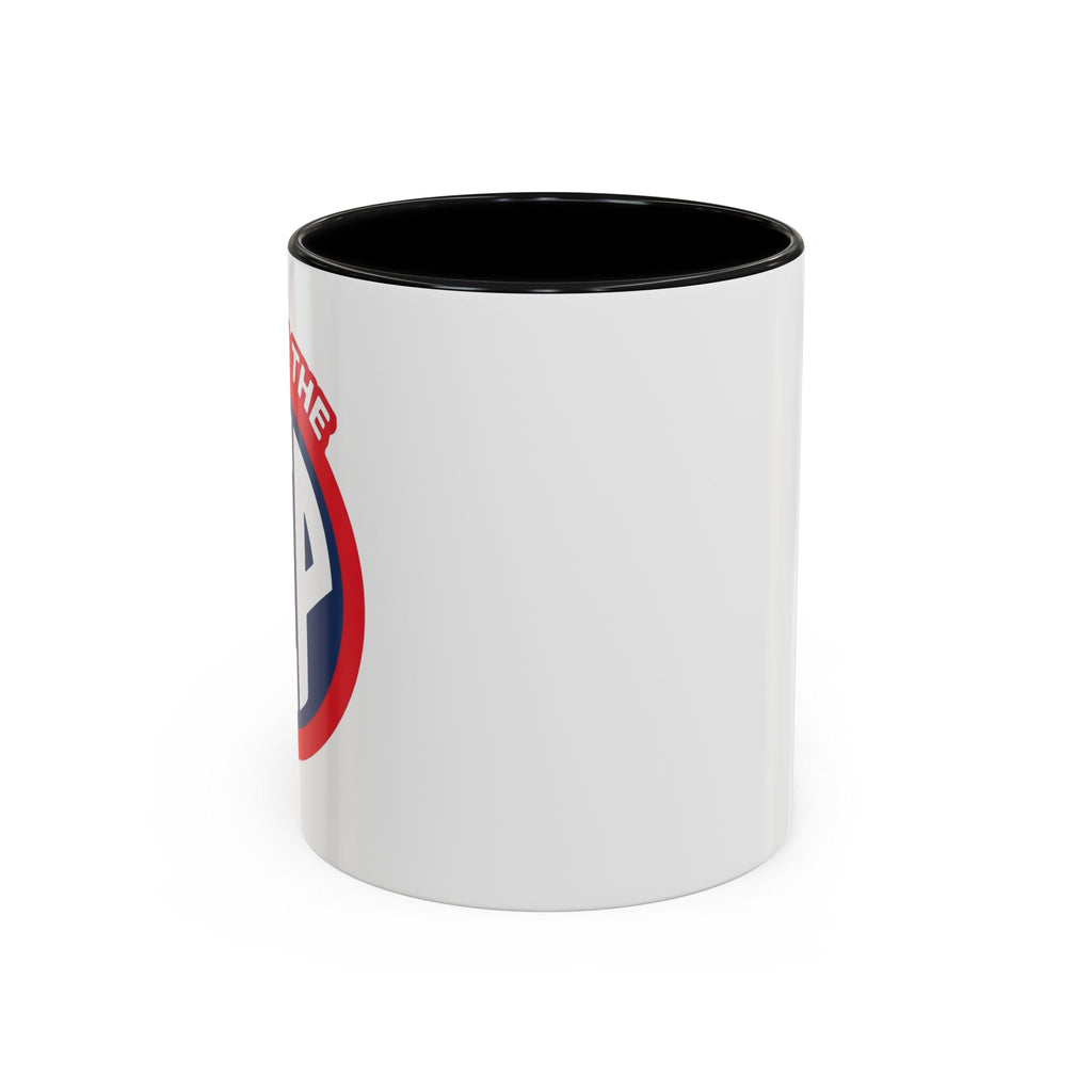 We Run The SIP Coffee Mug — Bold Retro Logo Accent Mug