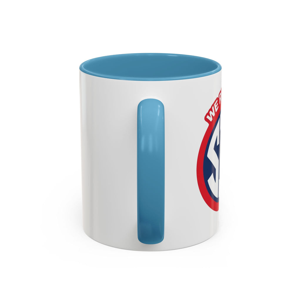 We Run The SIP Coffee Mug — Bold Retro Logo Accent Mug