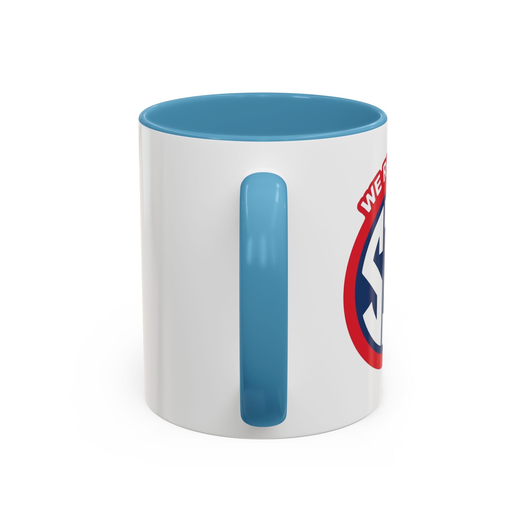 We Run The SIP Coffee Mug — Bold Retro Logo Accent Mug