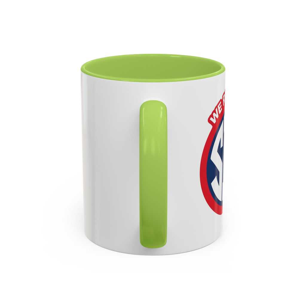 We Run The SIP Coffee Mug — Bold Retro Logo Accent Mug