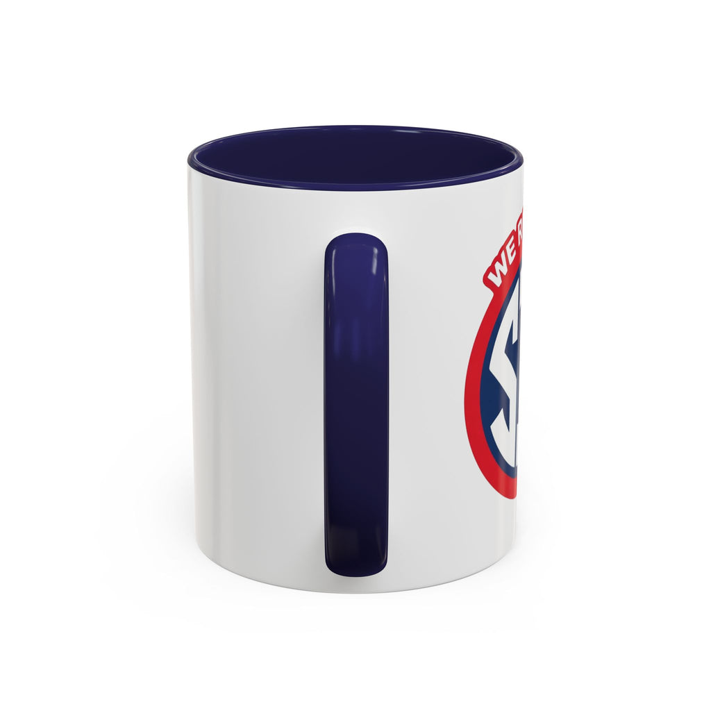 We Run The SIP Coffee Mug — Bold Retro Logo Accent Mug