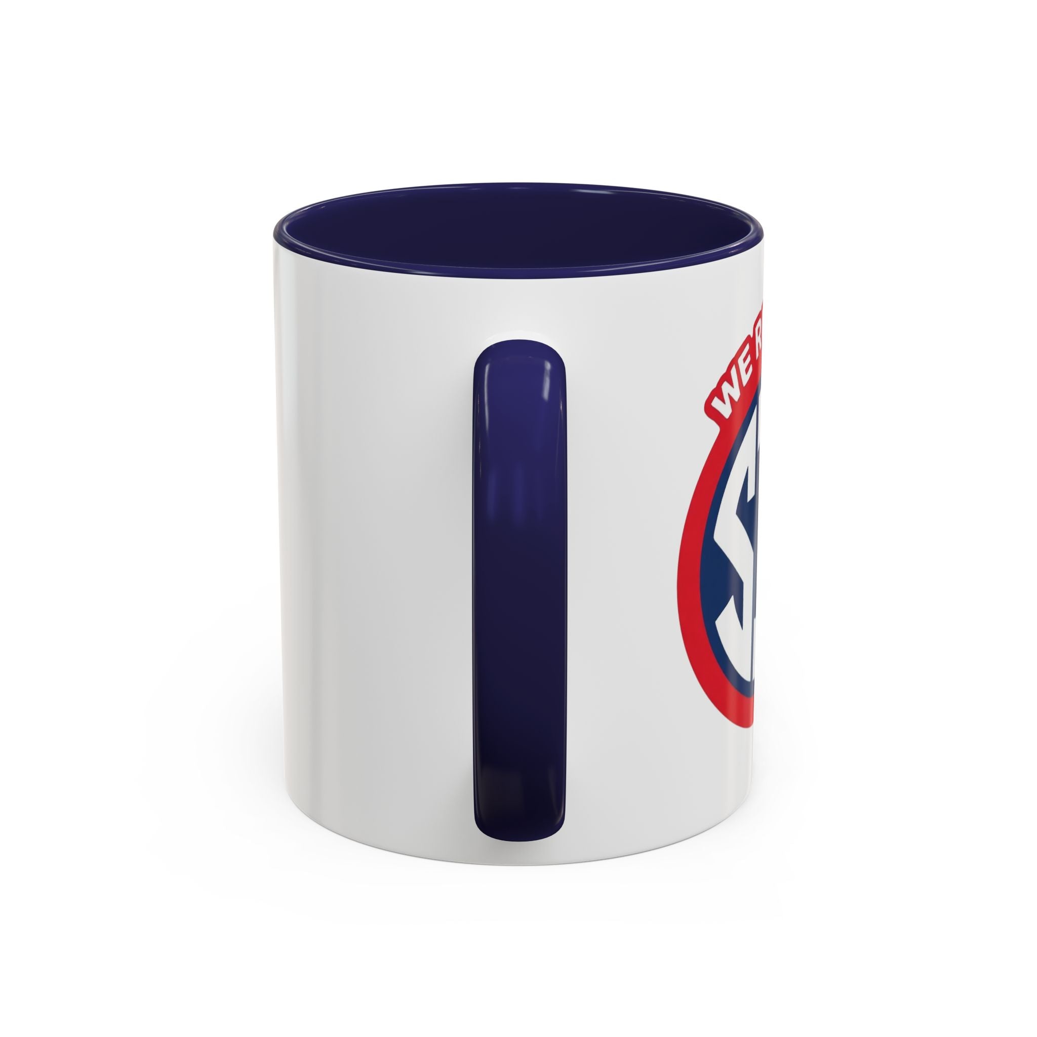 We Run The SIP Coffee Mug — Bold Retro Logo Accent Mug